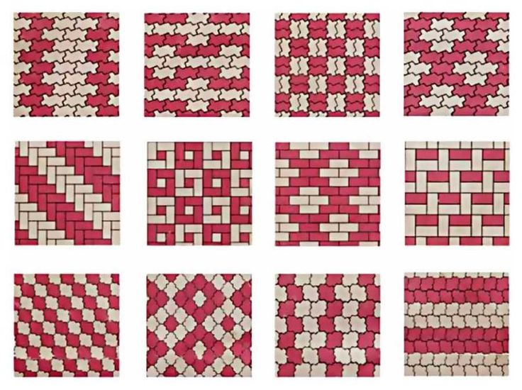 Вариант раскладки цветной плитки троутарной