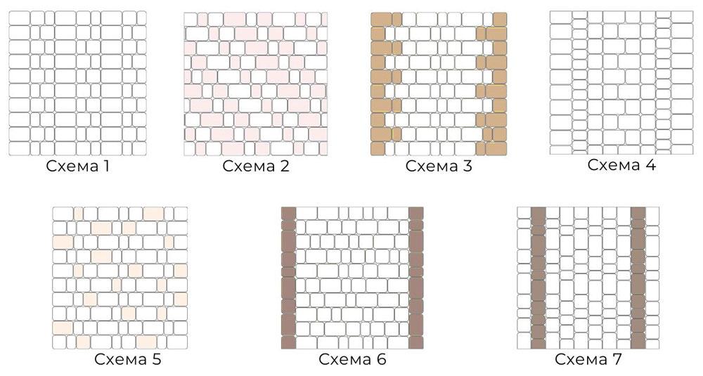 Фото схемы укладки тротуарной плитки старый город