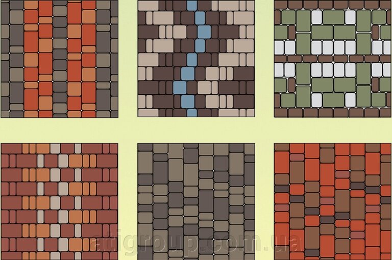 Фото схемы укладки цветной тротуарной плитки